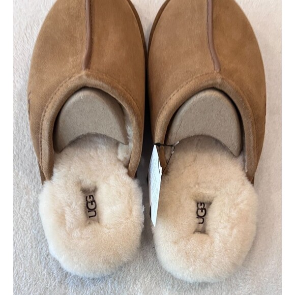 UGG Men\'s SCUFF Slipper Scuffs Shoes size 9 CHESTNUT Suede MSRP $100 NEW w/ BOX main image 12